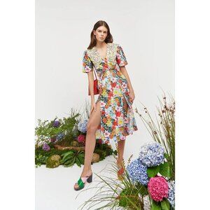 Celia B Nanna Floral Button Front Midi Dress Multicolor Womens Size XL